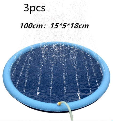 Non-Slip Splash Pad For Kids And Pet Dog Pool Summer Outdoor Water 
