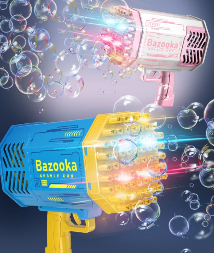 Bubble Gun Rocket 69 Holes Soap Bubbles Machine Gun Shape Automatic 
