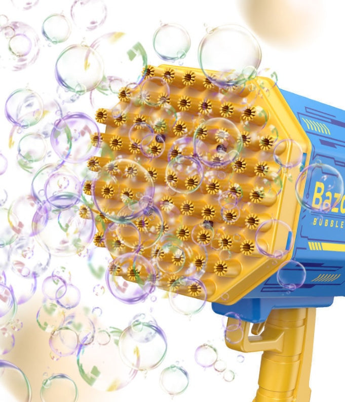 Bubble Gun Rocket 69 Holes Soap Bubbles Machine Gun Shape Automatic 