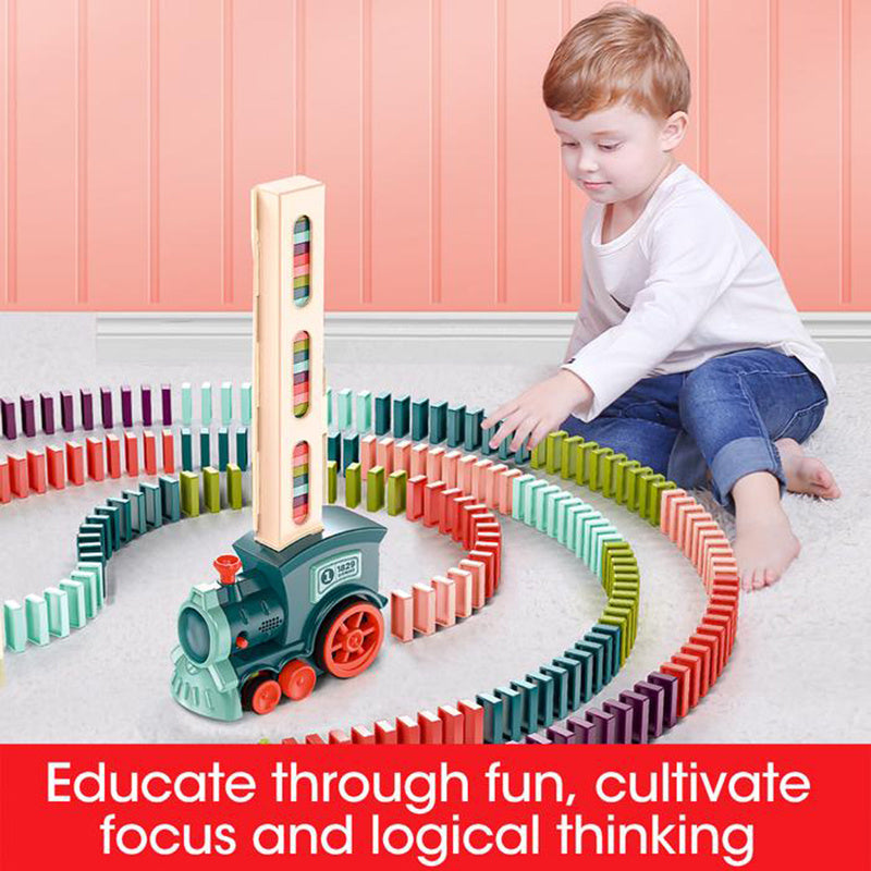 Domino Train Baby Toys Car Puzzle Automatic Release
